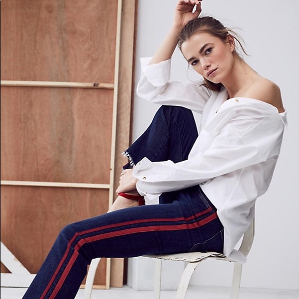 Anthropologie Maeve off shoulder two way shirt